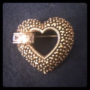 Judith Jack silver & marcasite brooch